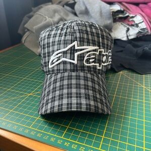 Rare vintage Alpinestars plaid hat